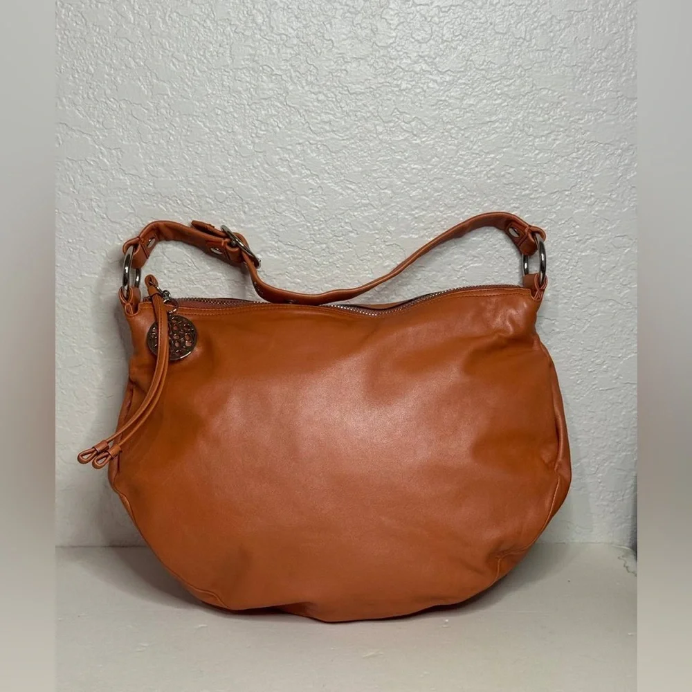 Coach Burnt Orange Leather Shoulder Bag Hobo Style Purse #13655